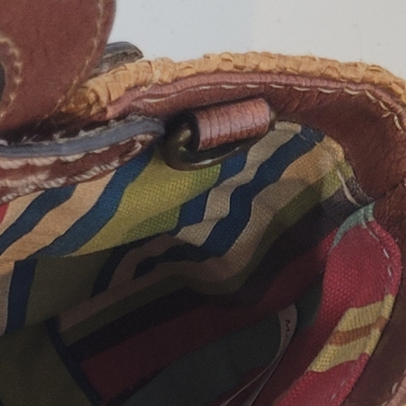 Fossil Mini Rattan and Leather Hand Held Summer Vacation Handbag - Picture 10 of 12